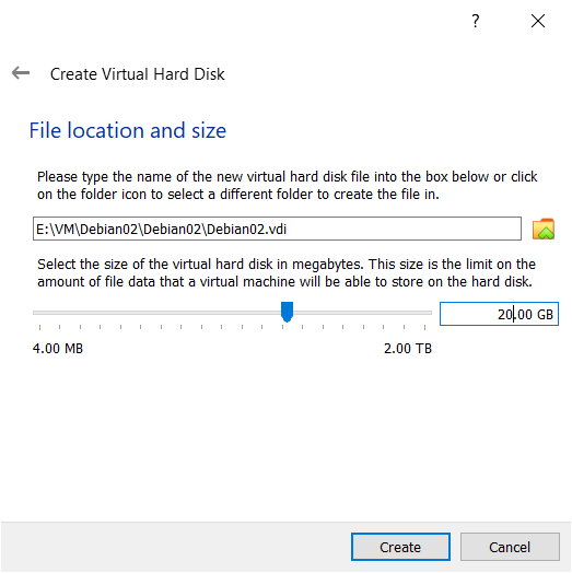 VirtualBox Disk Space Allocation